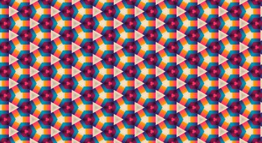 soyut renkli altıgen kare geometrik dikişsiz desen simetrik kaleydoskop moda, tasarım