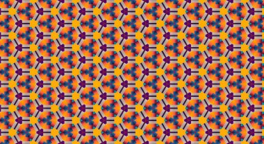 soyut renkli altıgen kare geometrik dikişsiz desen simetrik kaleydoskop moda, tasarım