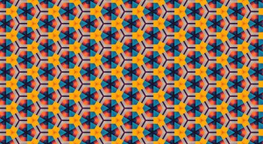 soyut renkli altıgen kare geometrik dikişsiz desen simetrik kaleydoskop moda, tasarım
