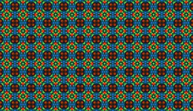 Raster Illustrasyon. Soyut çiçeklerle kusursuz desen.