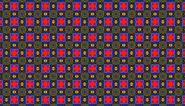 Raster Illustrasyon. Soyut çiçeklerle kusursuz desen.