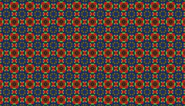 Raster Illustrasyon. Soyut çiçeklerle kusursuz desen.