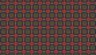 Raster Illustrasyon. Soyut çiçeklerle kusursuz desen.