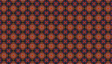 Raster Illustrasyon. Soyut çiçeklerle kusursuz desen.