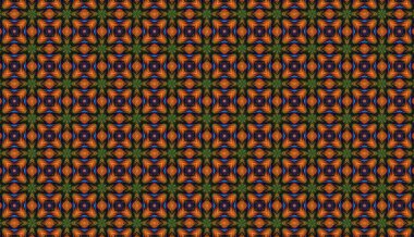 Raster Illustrasyon. Soyut çiçeklerle kusursuz desen.