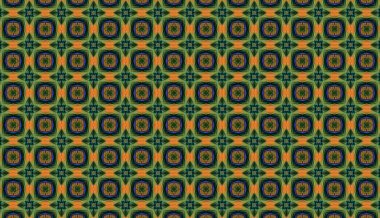 Raster Illustrasyon. Soyut çiçeklerle kusursuz desen.