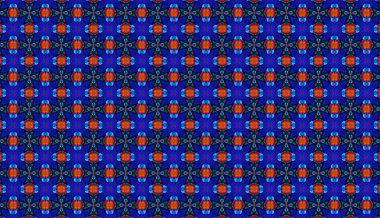 Raster Illustrasyon. Soyut çiçeklerle kusursuz desen.