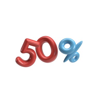 Plastik numaraların ve tabelaların% 50 indirimli 3D oluşturulması.