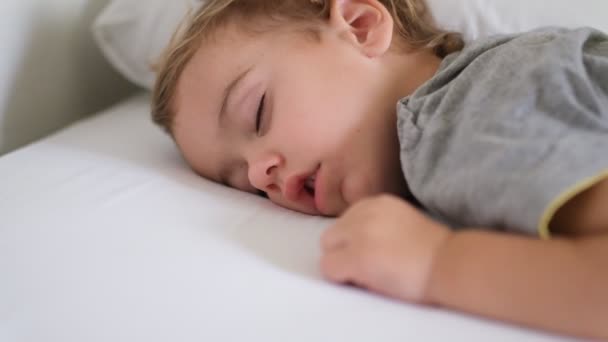 Băiatul drăguț doarme în timpul zilei — Videoclip de stoc
