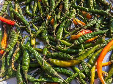 Geleneksel evde yeşil biber kurutma yöntemi