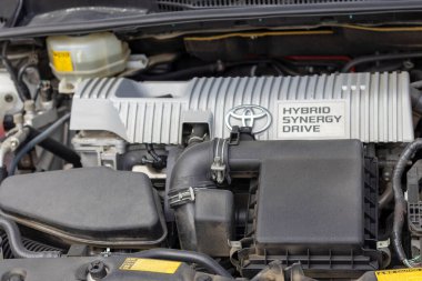 SWAT, Pakistan, 21 Şubat 2022: Toyota Prius motor bölümü