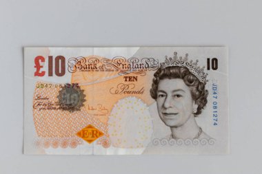 İngiltere Bankası. Kraliçe 2. Elizabeth 'in resmiyle birlikte 10 sterlin.