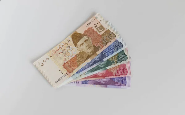 Banconote Pakistane 5000 1000 500 100 Tagli — Foto Stock