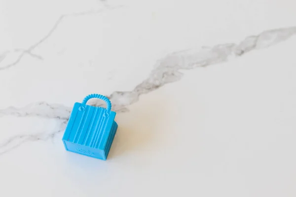 Kék Mini Gumi Bevásárló Táska Fénymásoló Hellyel — Stock Fotó
