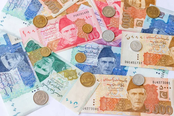 Pakistani Paper Currency Notes Coins — 스톡 사진