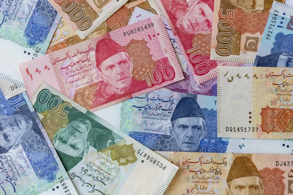 Pakistan Currency Banknotes Set Paper Money Background — 스톡 사진