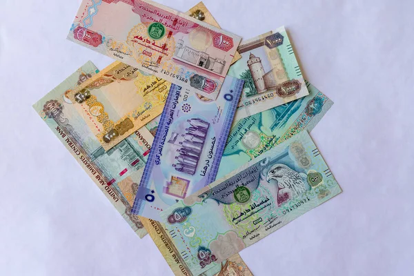 Банкноти Єднаного Арабського Емірату — стокове фото