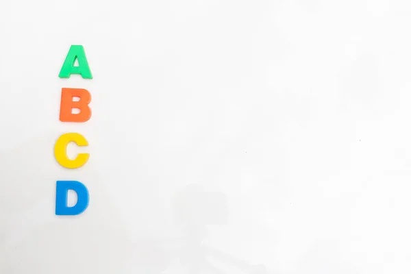 Alfabeto Abcd Sobre Fondo Blanco Aislado Con Espacio Copia — Foto de Stock