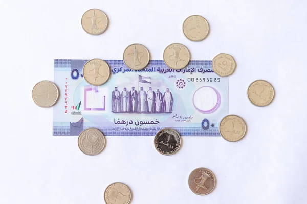 Central Bank United Arab Emirate Issue New Fifty Dhs Dirham — 스톡 사진