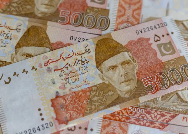 Pakistani Currency Bank Note 5000 Rupees Close View — Stock Photo, Image