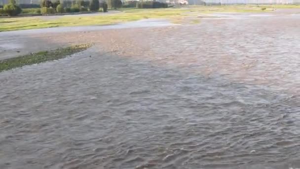 Swat River Overflowing Heavy Rain Monsoon — Vídeo de Stock