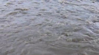 Rising water level after raining in summer