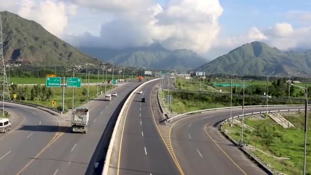 Pakistan Roads Infrastructure View Bridge Traffic Road — 비디오