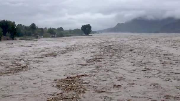 Heavy Flood Swat Valley Khyber Pakhtunkhwa Pakistan — Video Stock