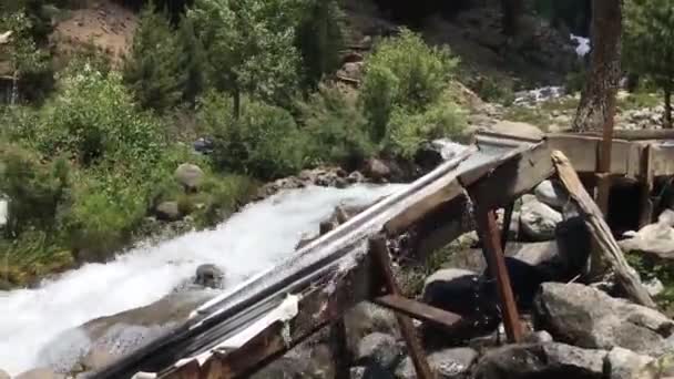 Small Hydroelectric Station Water Stream Supplies Electricity Local Villages Kalam — Stockvideo