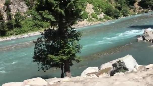 Ushu River Dirt Road Mahodand Lake Kalam Swat Valley — Stock video
