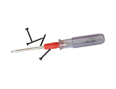 Beyaz izole bir arkaplanda vidalı tornavida