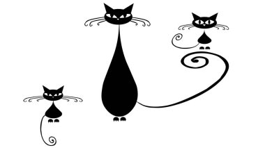 Cats on a white background clipart