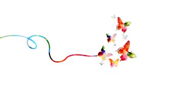 Renkli kelebekler tasarım. Vektör çizim