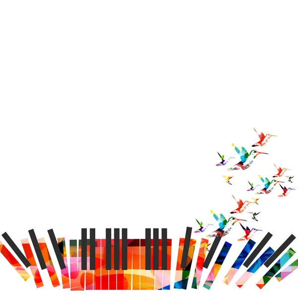 Барвиста Клавіатура Фортепіано Музичними Нотами Ізольовані Векторний Дизайн Ілюстрації Музичний — стоковий вектор