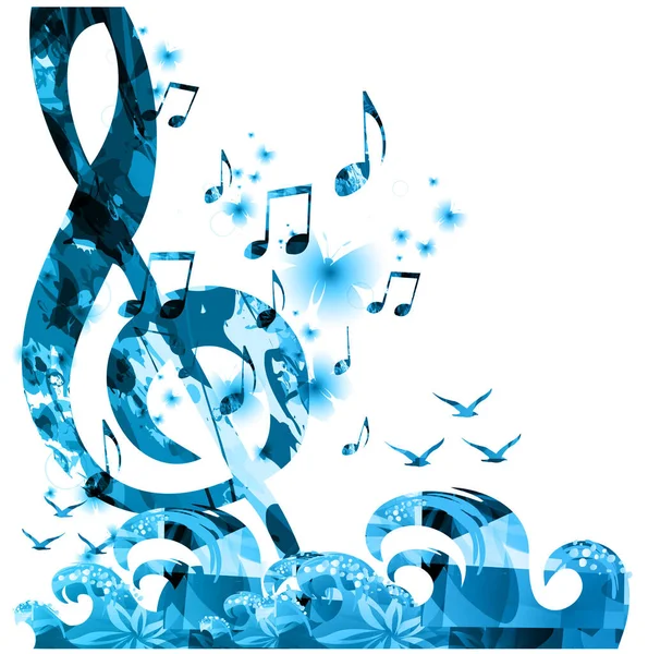 Affiche Musicale Abstraite Avec Notes Musique Instruments Isolés Sur Fond — Image vectorielle