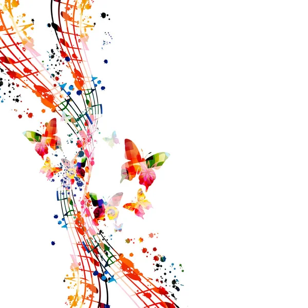 Renkli Müzikal Promosyon Posteri Izole Edilmiş Müzik Notaları Konser Etkinlikleri — Stok Vektör
