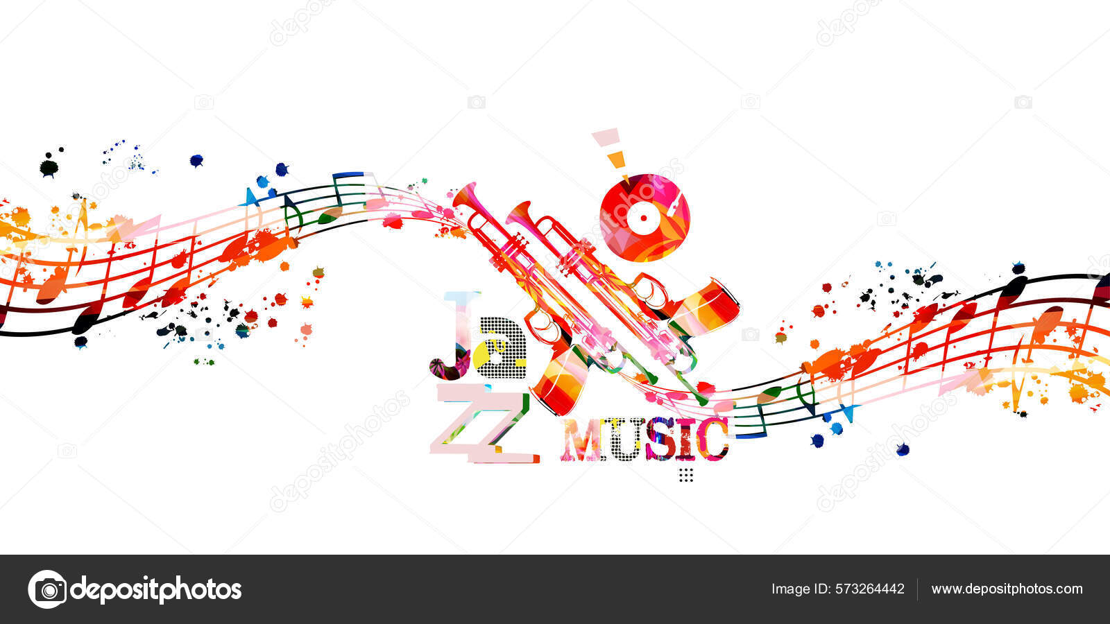 Colorful Abstract Music Background Vector Illustration Stock Vector by