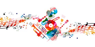 renkli soyut müzik arkaplanı, vektör illüstrasyonu