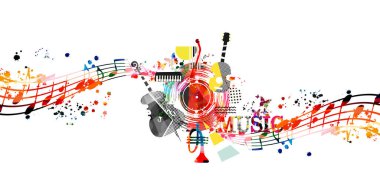 renkli soyut müzik arkaplanı, vektör illüstrasyonu