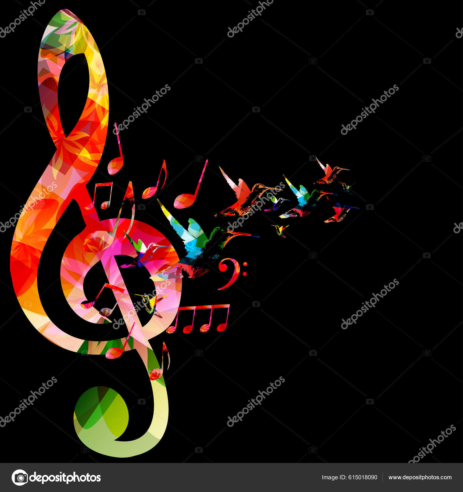 Colorful Abstract Music Background Notes Stock Vector Image by