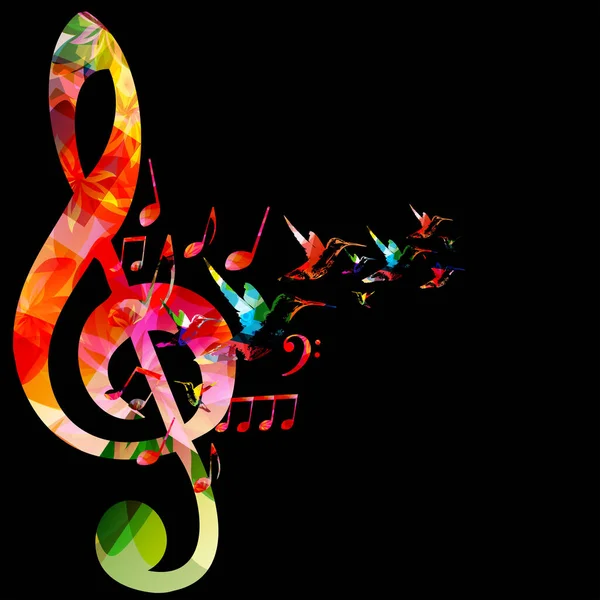 Fond Musical Abstrait Coloré Avec Des Notes — Image vectorielle
