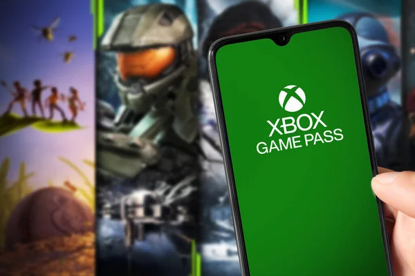 Xbox Game Pass Pada Layar Smarthphone Jan 2022 Sao Paulo — Stok Foto