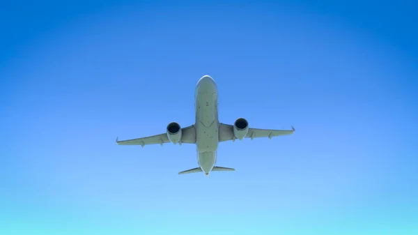 Felszállás Után Repülő Kereskedelmi Repülőgépek — Stock Fotó