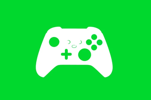 緑の背景にゲームコントローラーイラスト — ストック写真