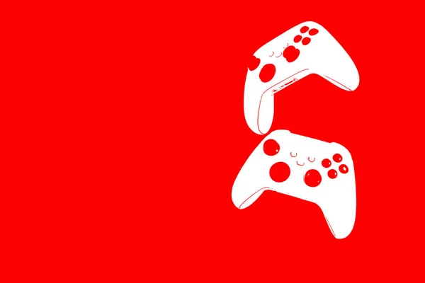 Game Controller Illustration Red Background — Stock Photo, Image