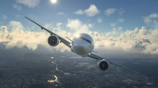 Comercial Boeing 777 Emirates Uçuşu Fev 2022 Sao Paulo Brezilya — Stok fotoğraf