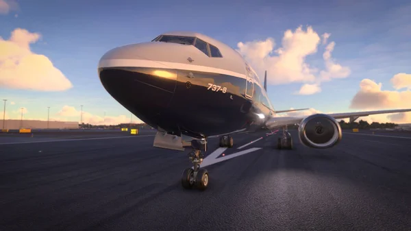 Коммерческий Boeing 737 Max Taxing Fev 2022 Sao Paulo Бразилия — стоковое фото