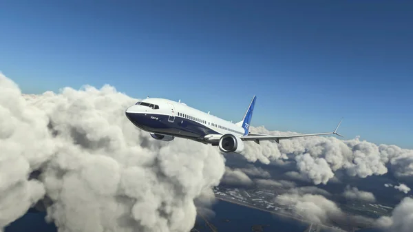Comercial Boeing 737 Max Flying Fev 2022 Sao Paulo Brazília — Stock Fotó