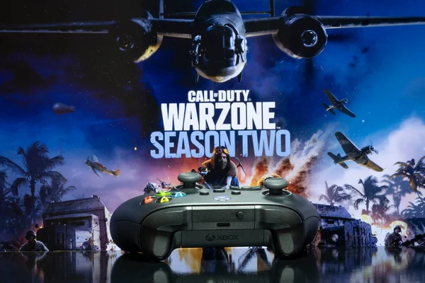 Xbox Serisi Denetleyicisi Call Duty Warzone Sezon Nisan 2022 Sao — Stok fotoğraf