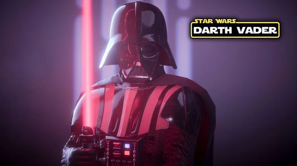 Darth Vader Mit Star Wars Logo Und Namen Illustration Mar — Stockfoto